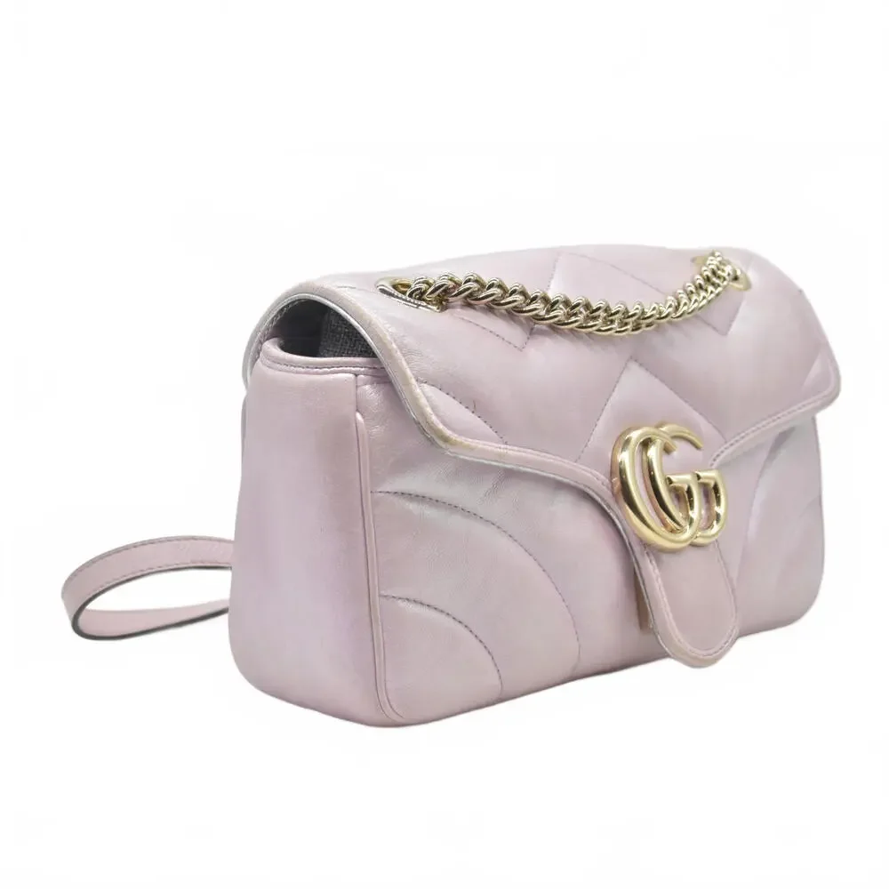 Gucci Iridescent Nappa Chevron Matelasse Small GG Marmont